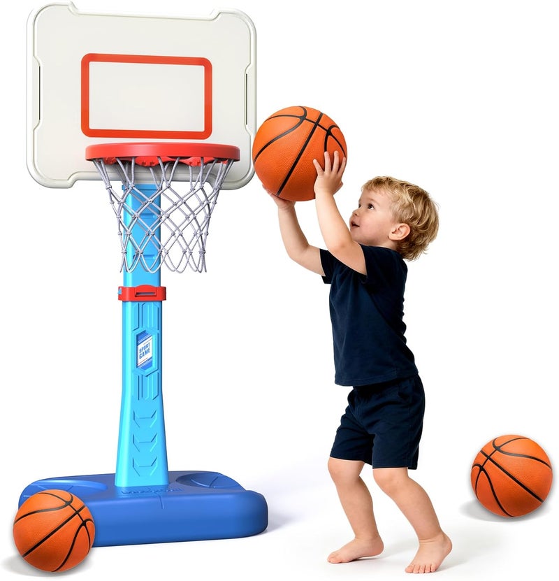 ShyLizard Toddler Basketball Hoop Indoor for Age 1 2 3, Adjustable Kids Basketball Hoop, Mini Basketball Hoop with 3 Balls for Outdoor Poolside, Christmas Birthday Sport Toys Gifts for Baby Boys Girls Age 1-3 - Image 1